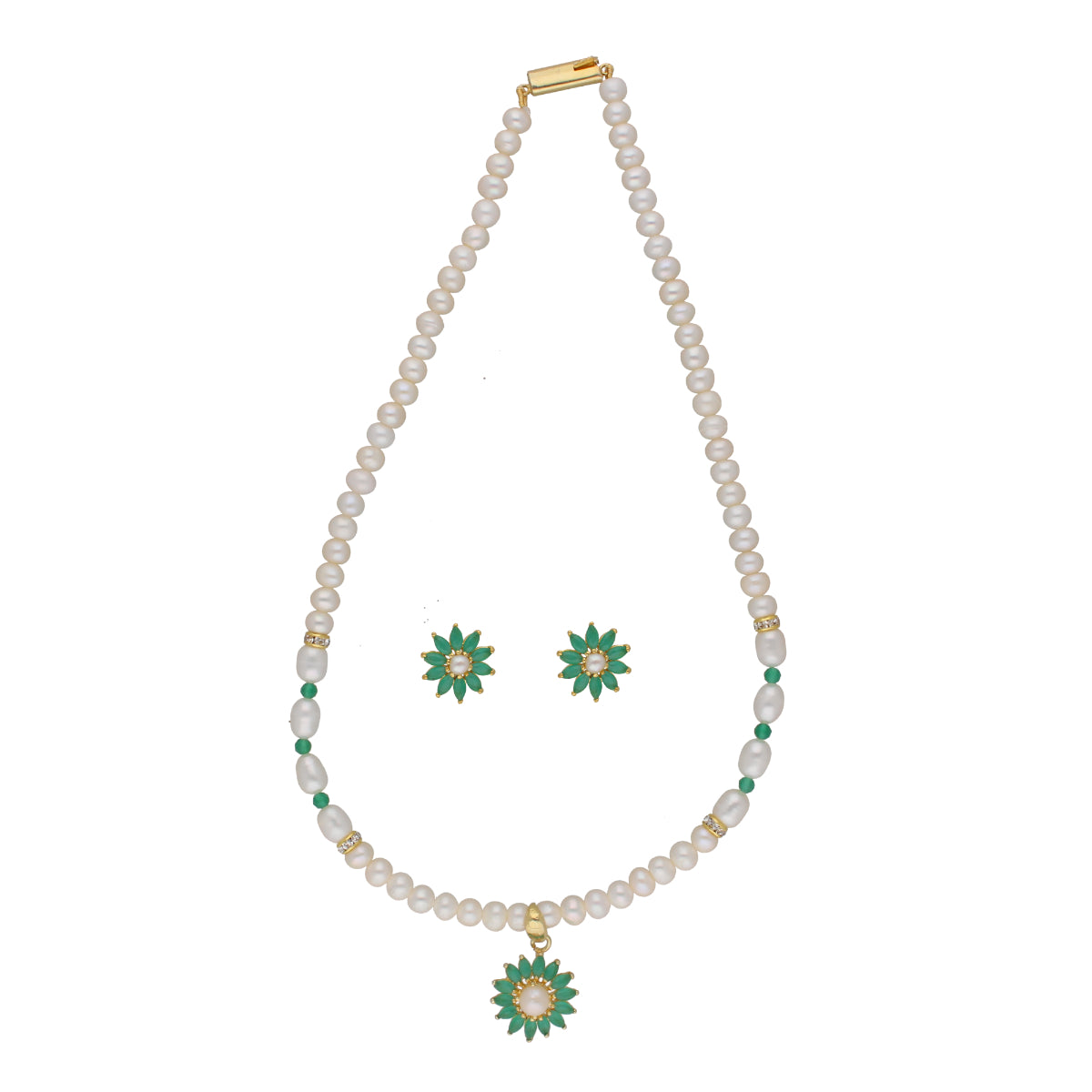 J Pearls Bahupuspa 1 Line Pearl Sets - Real Pearl Jewelry - Distacart