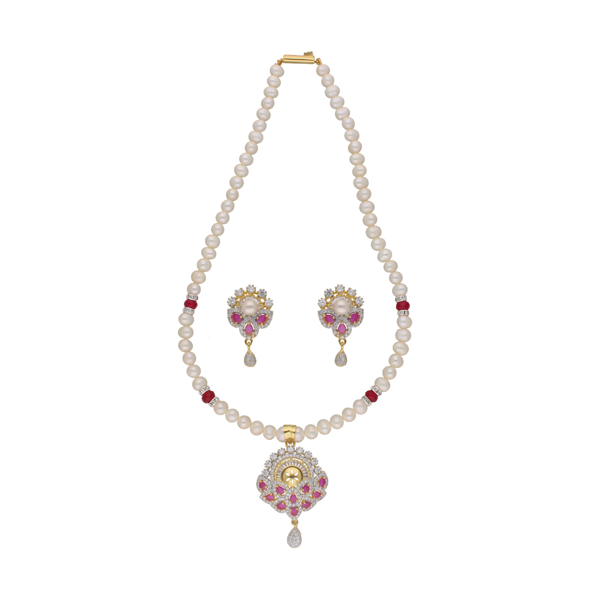 J Pearls Fatehjit 1 Line Pearl Sets - Real Pearl Jewelry - Distacart
