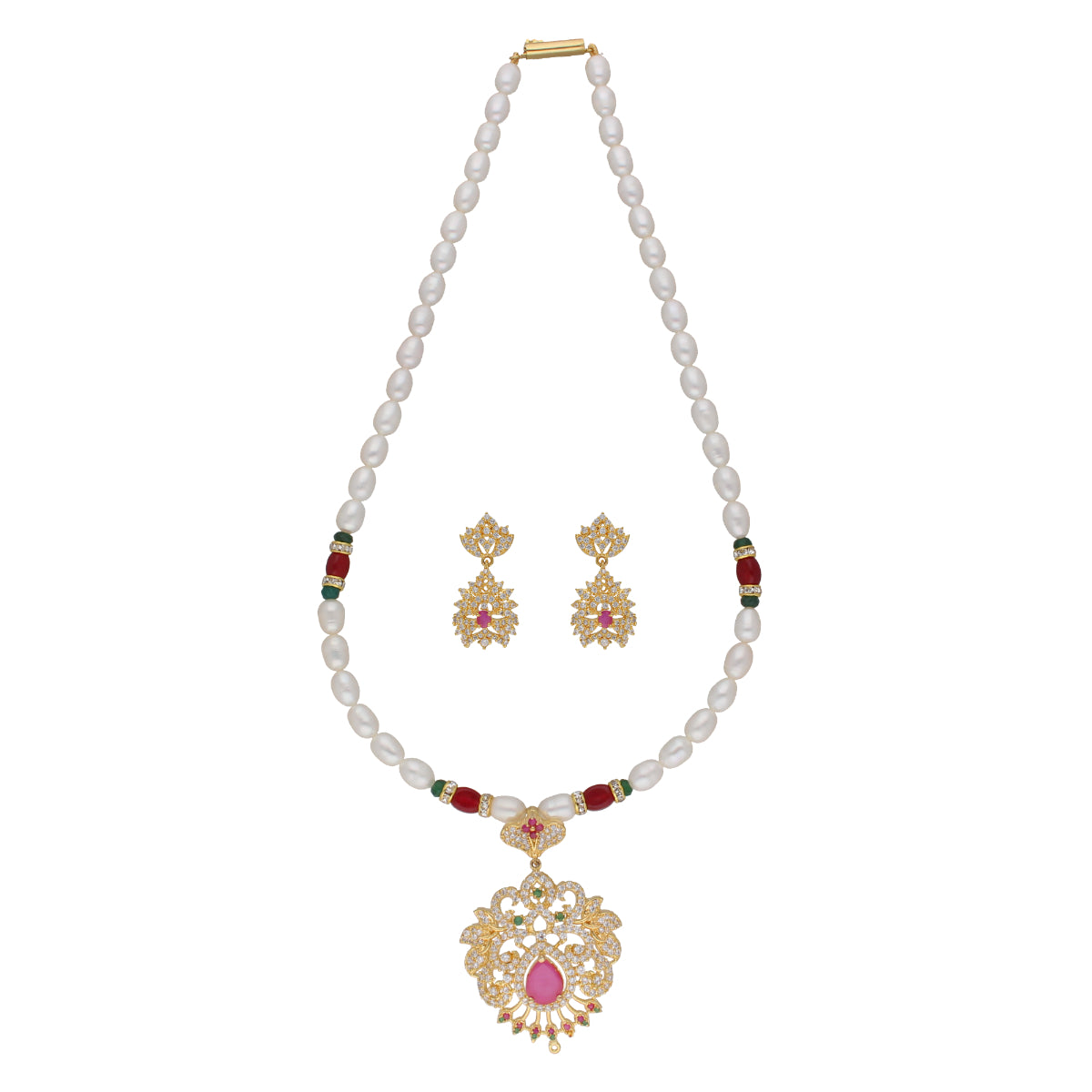 J Pearls Bahgvanti 1 Line Pearl Sets - Real Pearl Jewelry - Distacart