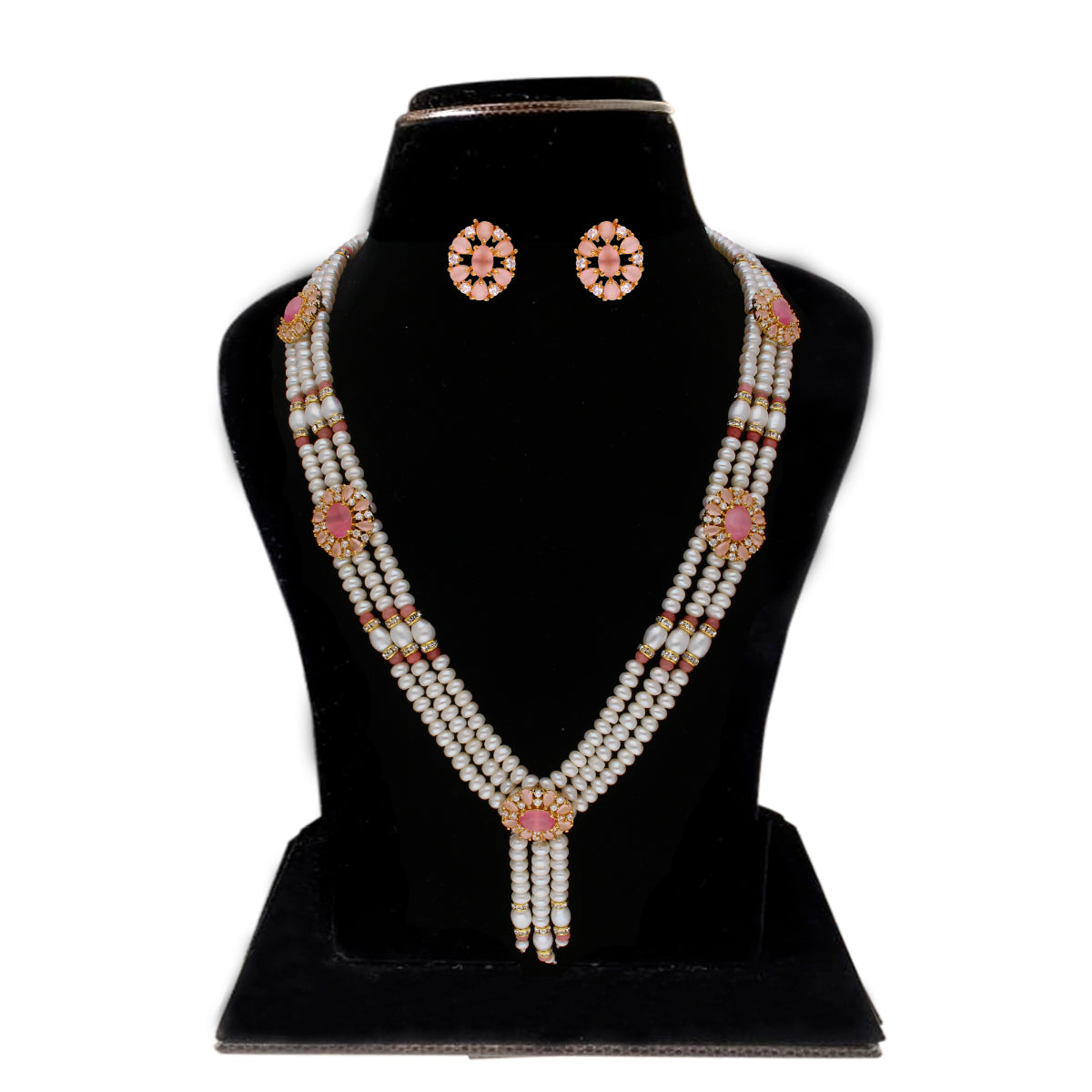 J Pearls Eva 3 Lines Pearl Sets - Real Pearl Jewelry - Distacart