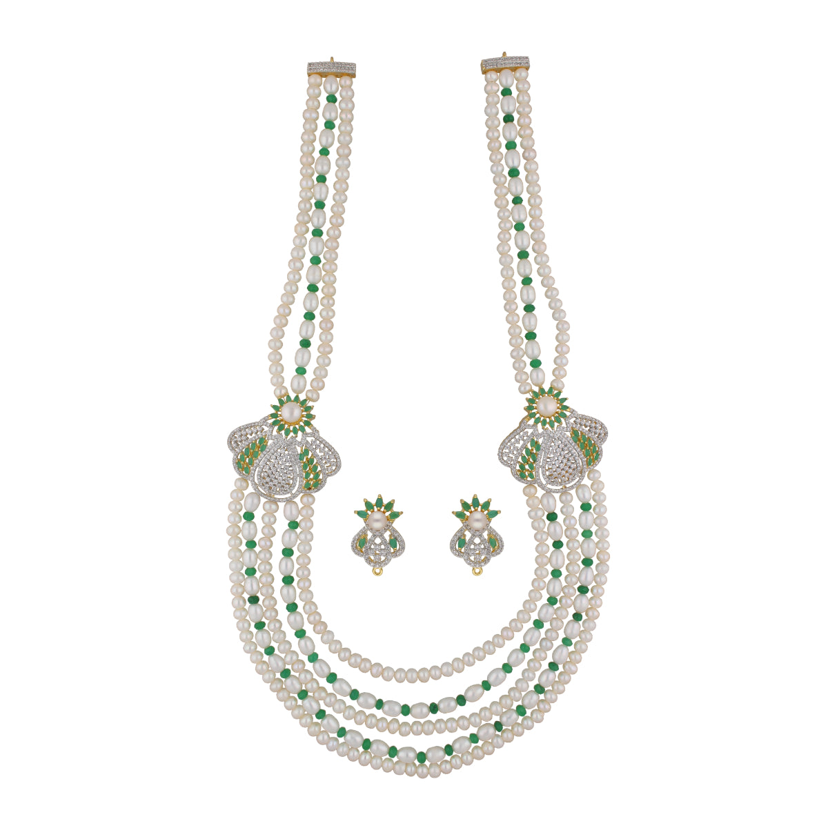 J Pearls Baldar 5 Lines Pearl Sets - Real Pearl Jewelry - Distacart