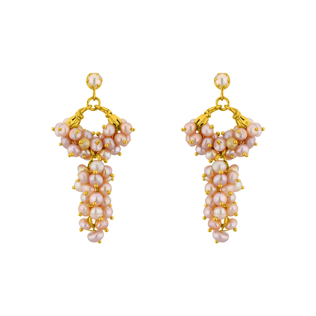 J Pearls Stunning Pink Balis - Real Pearl Jewelry - Distacart