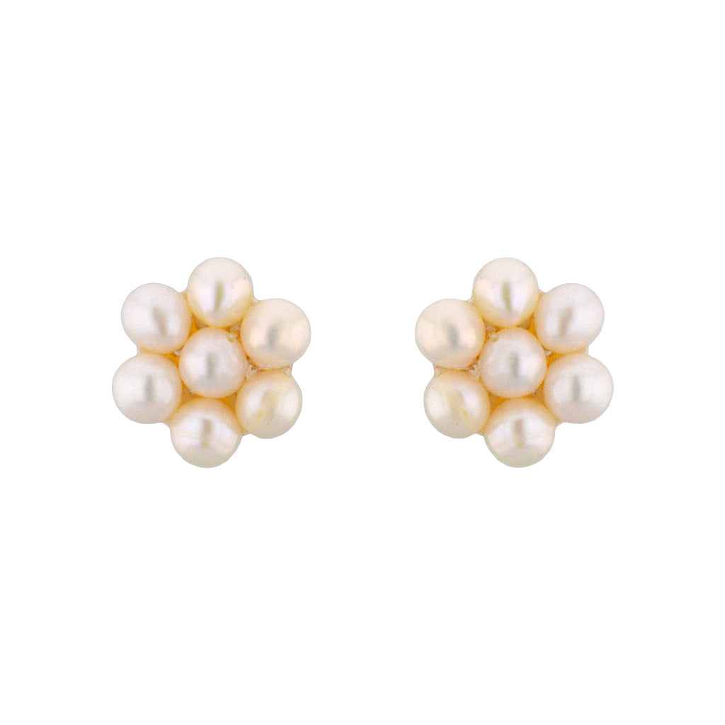 J Pearls 7 Pearls White Ear Rings - Real Pearl Jewelry - Distacart