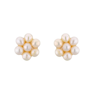 J Pearls 7 Pearls White Ear Rings - Real Pearl Jewelry - Distacart