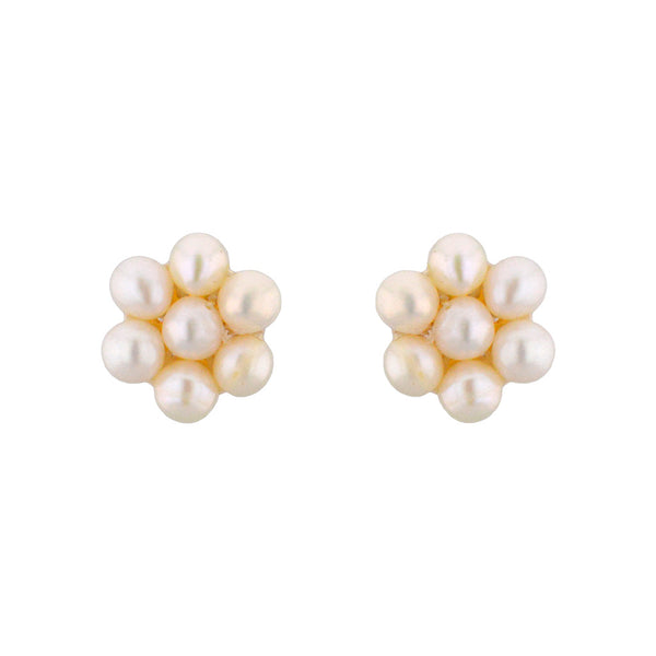 J Pearls 7 Pearls White Ear Rings - Real Pearl Jewelry - Distacart