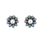 Thumbnail for J Pearls Grey Flower Ear Rings - Real Pearl Jewelry - Distacart
