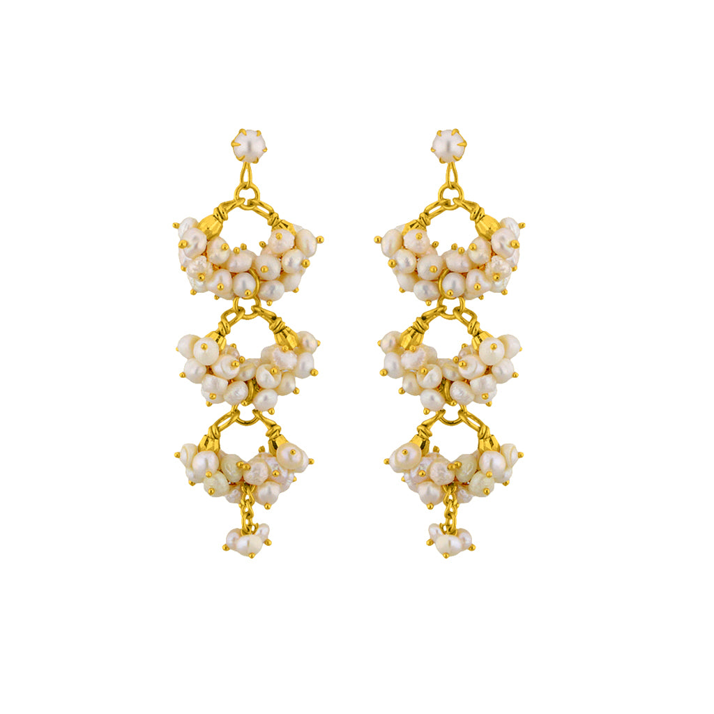 J Pearls Triple Hangings - Real Pearl Jewelry - Distacart