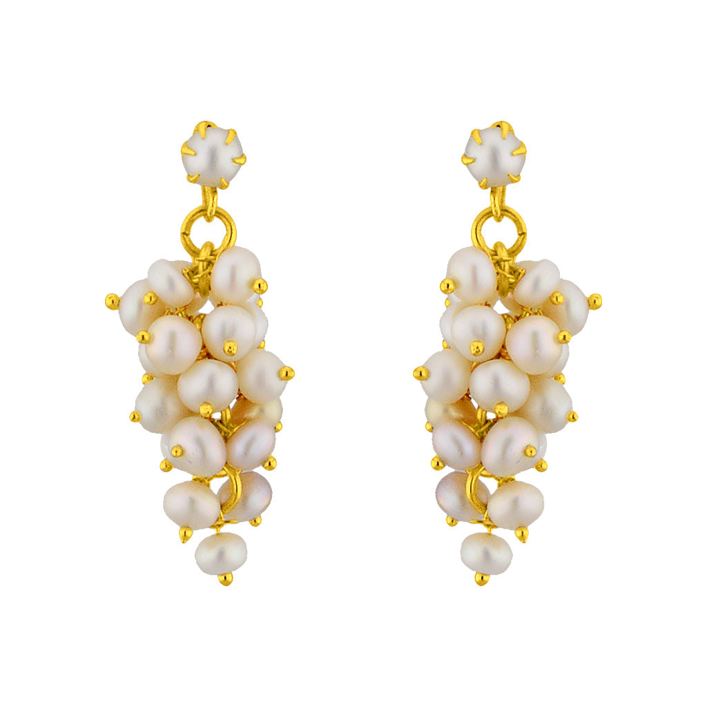 J Pearls Grape Gucha Hangings - Real Pearl Jewelry - Distacart