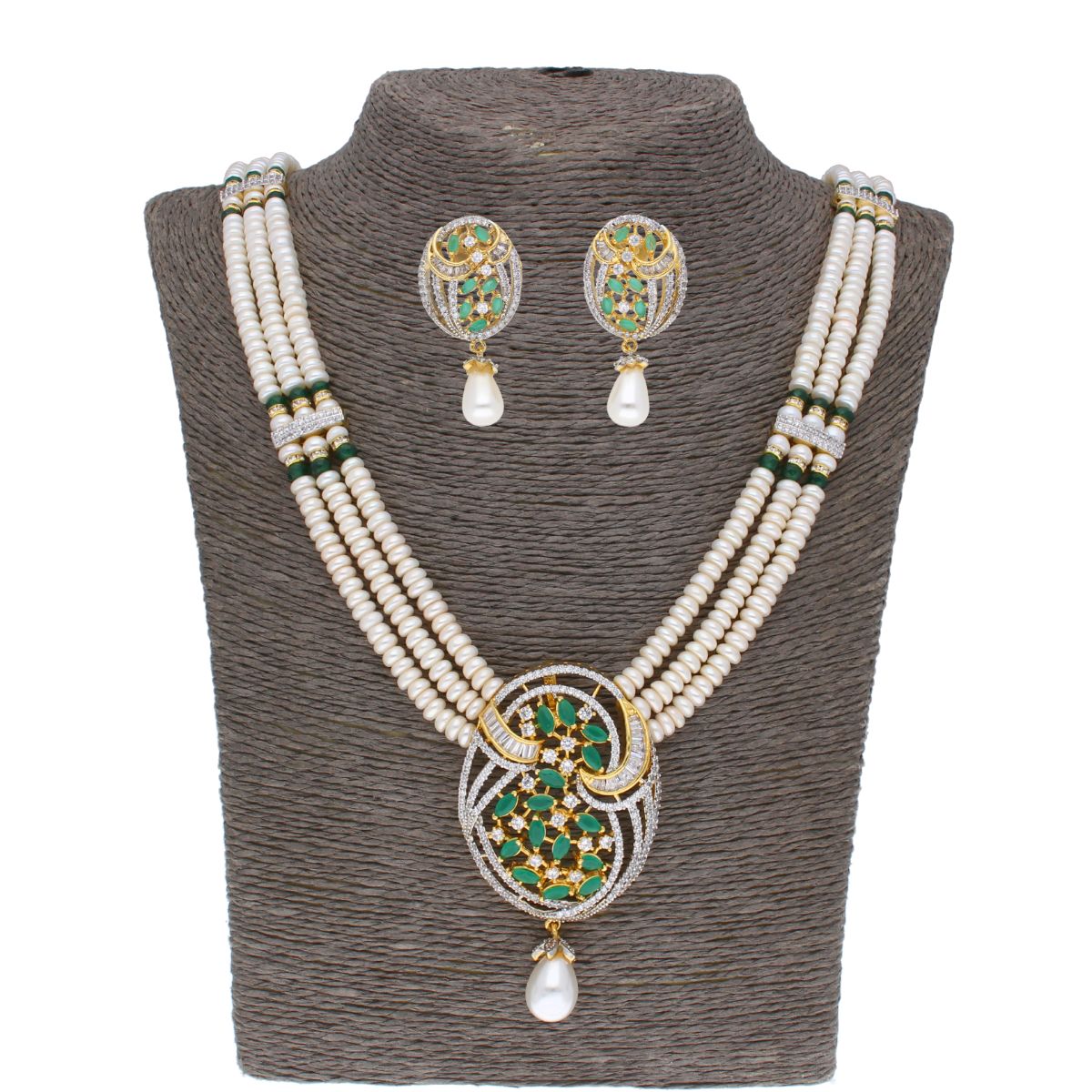 J Pearls Chantrea Pearl Set - Real Pearl Jewelry - Distacart