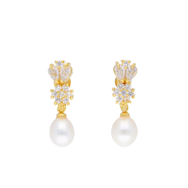 J Pearls Kiara Pearl Earrings - Real Pearl Jewelry - Distacart