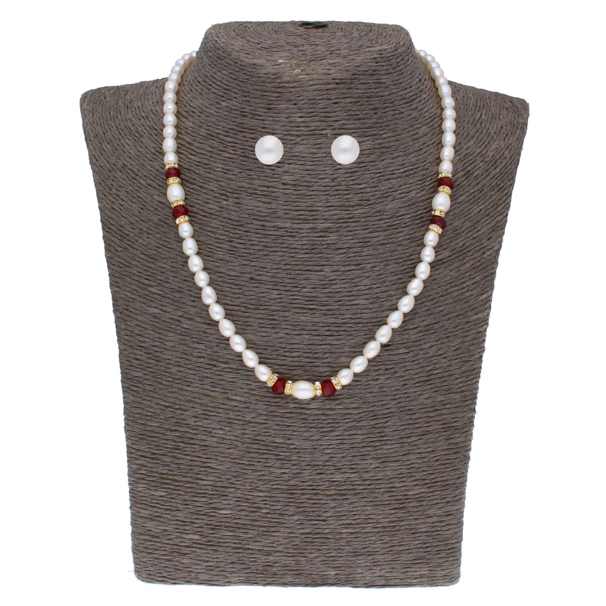 J Pearls Navishka 1 Line Pearl Set - Real Pearl Jewelry - Distacart