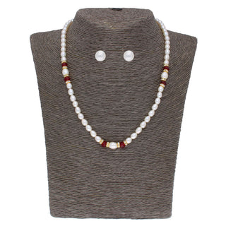 J Pearls Navishka 1 Line Pearl Set - Real Pearl Jewelry - Distacart