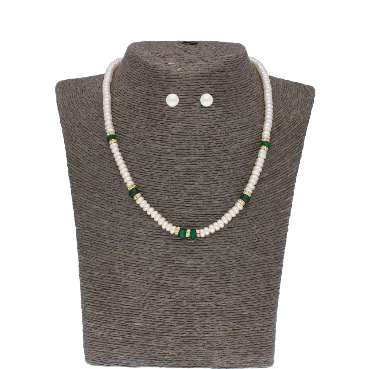 J Pearls Abharika 1 Line Pearl Set - Real Pearl Jewelry - Distacart