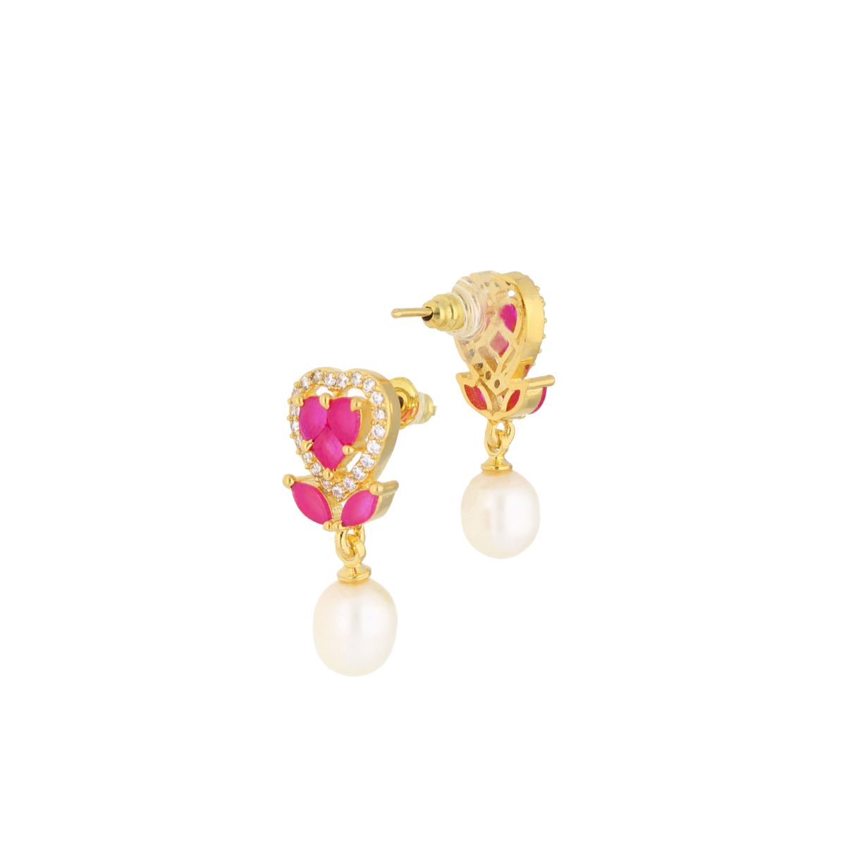 J Pearls Zigzag Pearl Earrings - Real Pearl Jewelry - Distacart