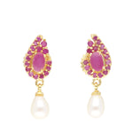 Thumbnail for J Pearls Dakshita Pearl Earrings - Real Pearl Jewelry - Distacart