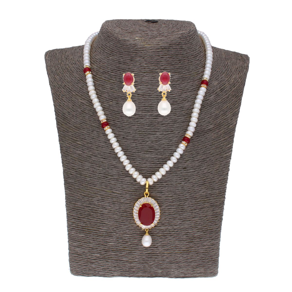 J Pearls Habi Pearl Set - Real Pearl Jewelry - Distacart
