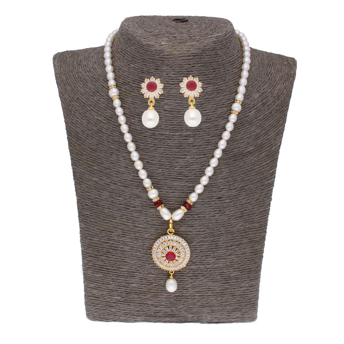 J Pearls Twisted Pearl Set - Real Pearl Jewelry - Distacart
