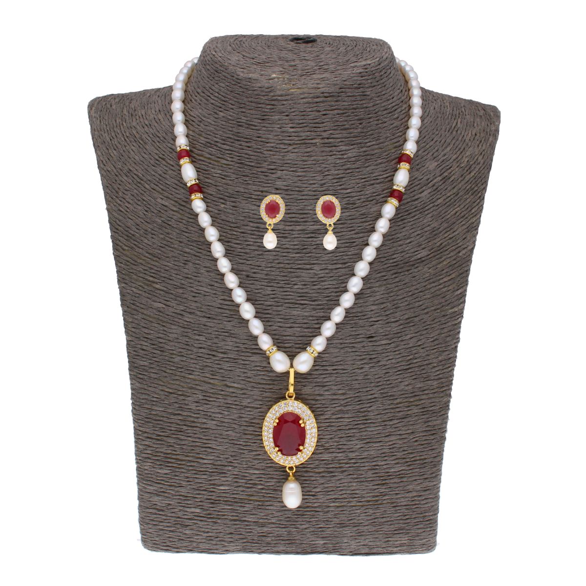 J Pearls Navishka Pearl Set - Real Pearl Jewelry - Distacart