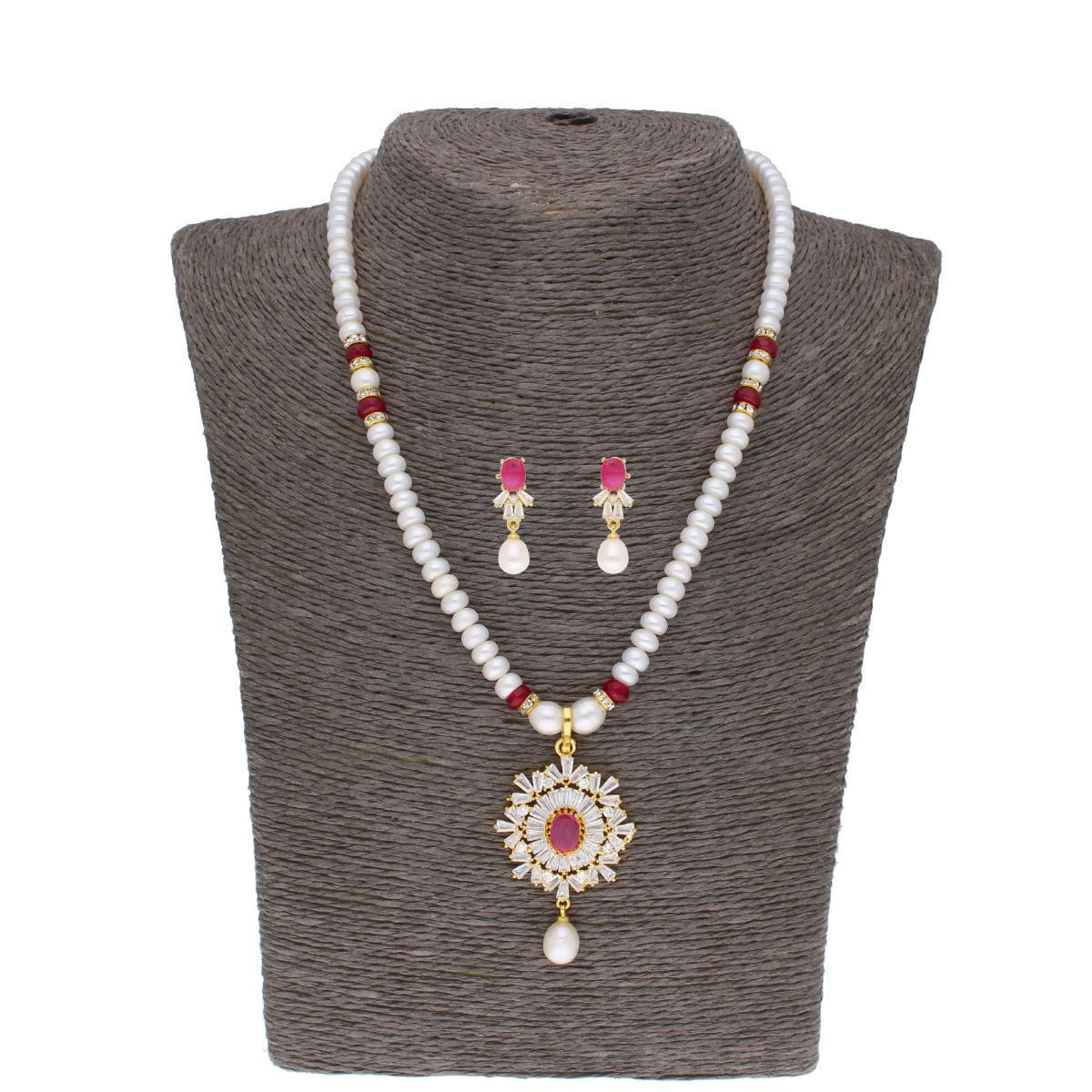 J Pearls Abdhija Pearl Set - Real Pearl Jewelry - Distacart