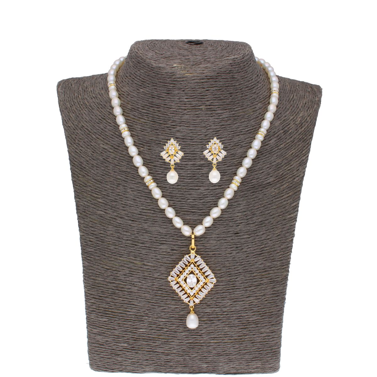 J Pearls Abarna Pearl Set - Real Pearl Jewelry - Distacart