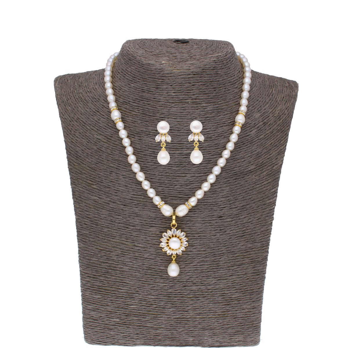 J Pearls Baheera Pearl Set - Real Pearl Jewelry - Distacart