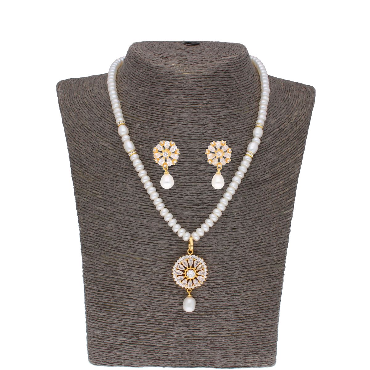 J Pearls Baheera Pearl Set - Real Pearl Jewelry - Distacart