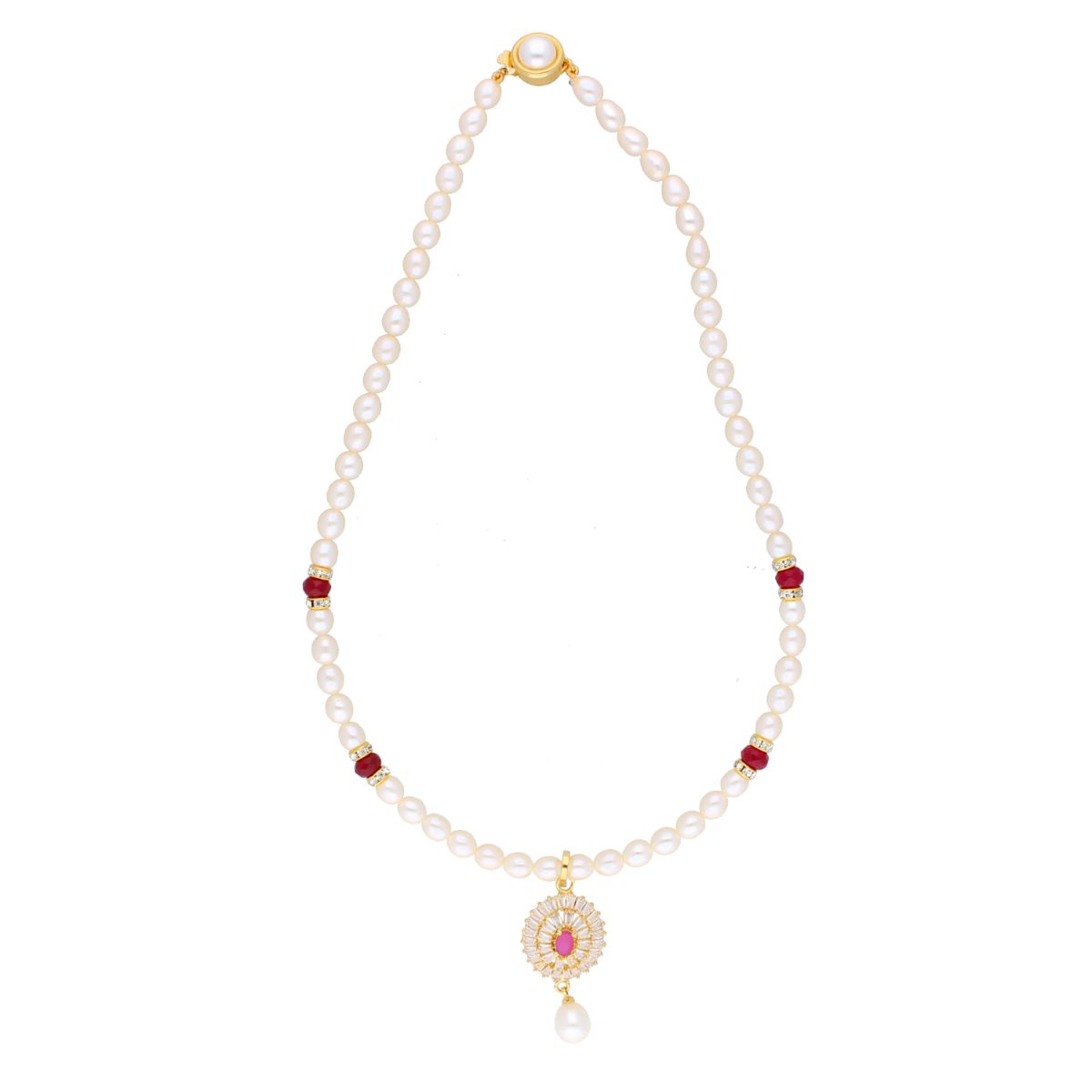 J Pearls Haarshini Pearl Set - Real Pearl Jewelry - Distacart