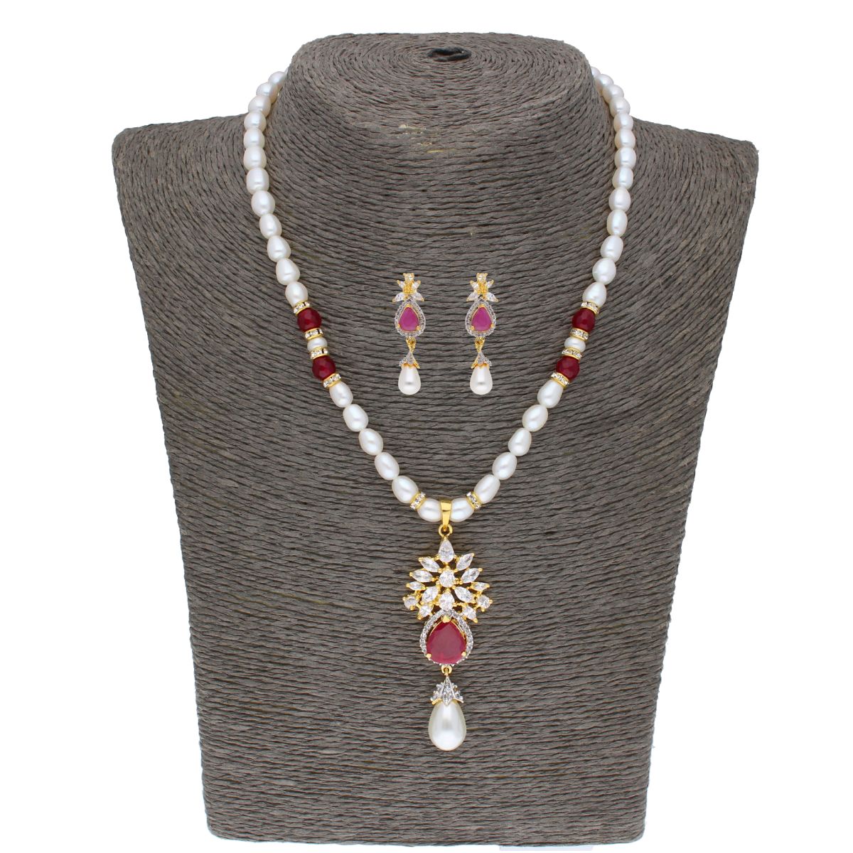 J Pearls Navishka Pearl Set - Real Pearl Jewelry - Distacart