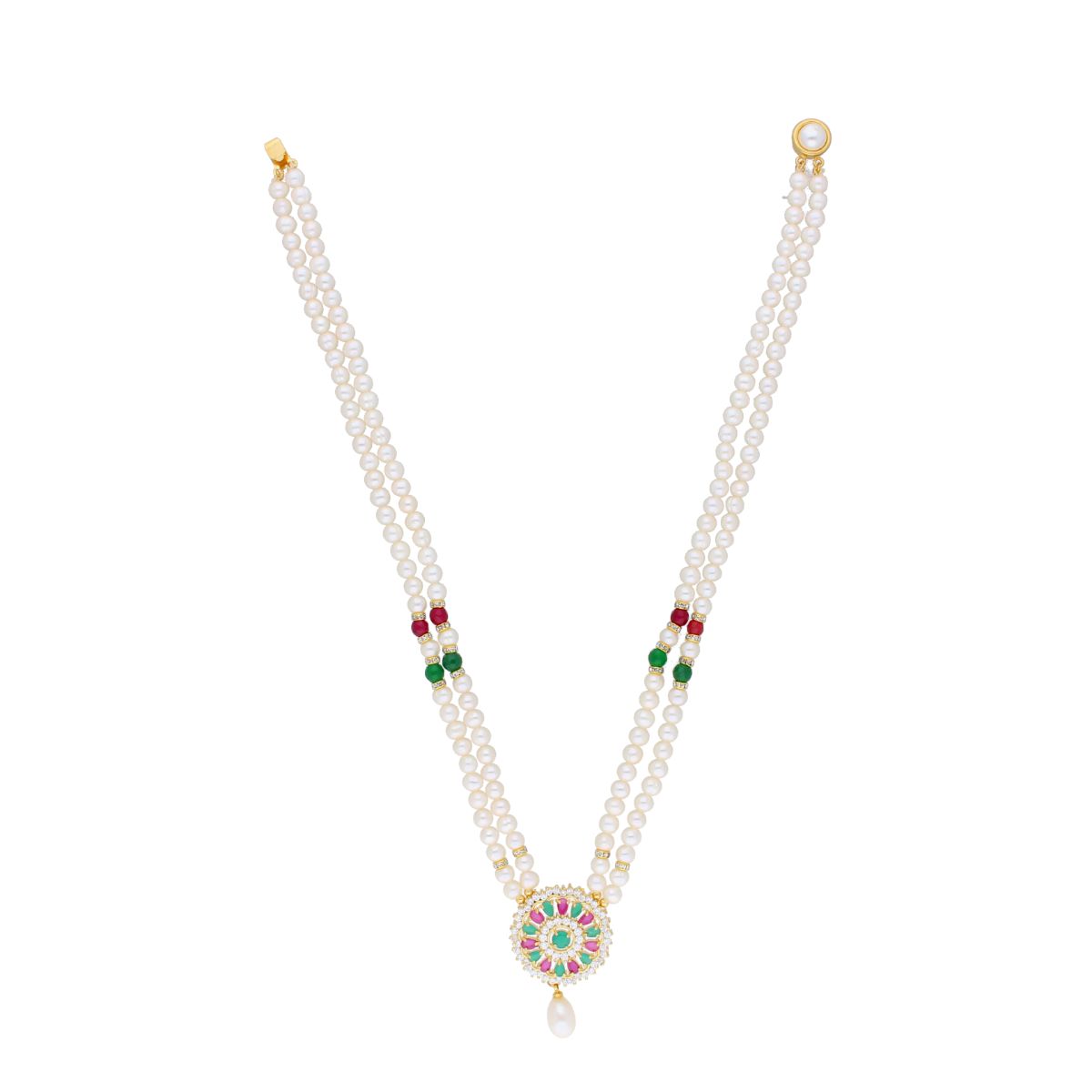 J Pearls Abeedha Pearl Set - Real Pearl Jewelry - Distacart