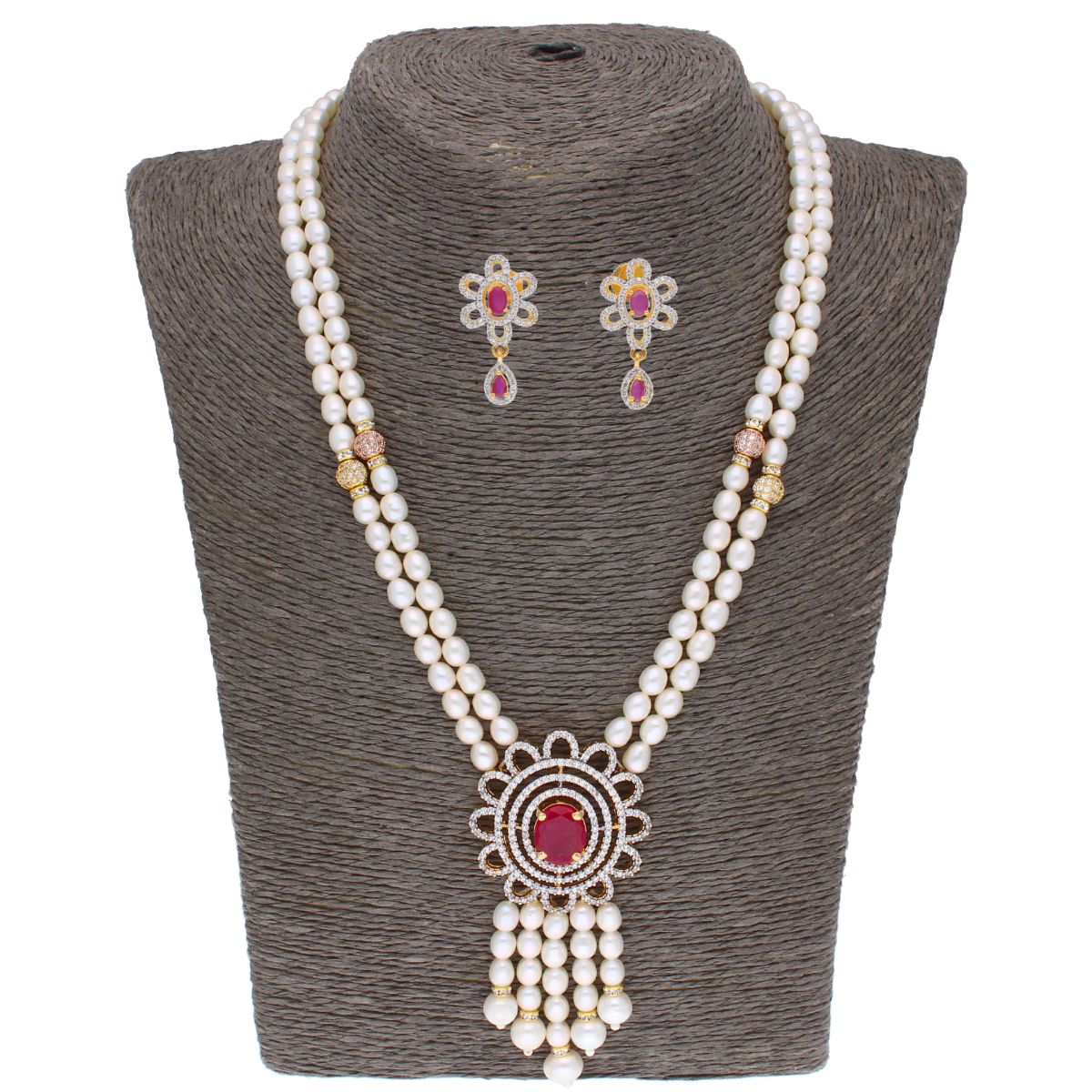 J Pearls Cancala Pearl Set - Real Pearl Jewelry - Distacart