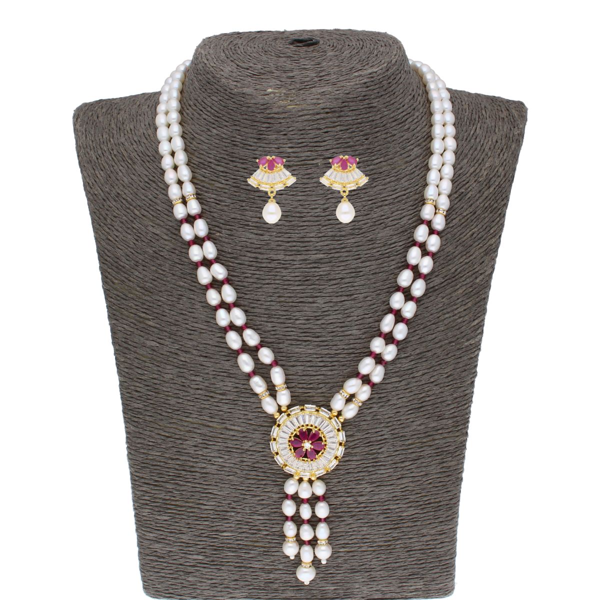 J Pearls Candalini Pearl Set - Real Pearl Jewelry - Distacart