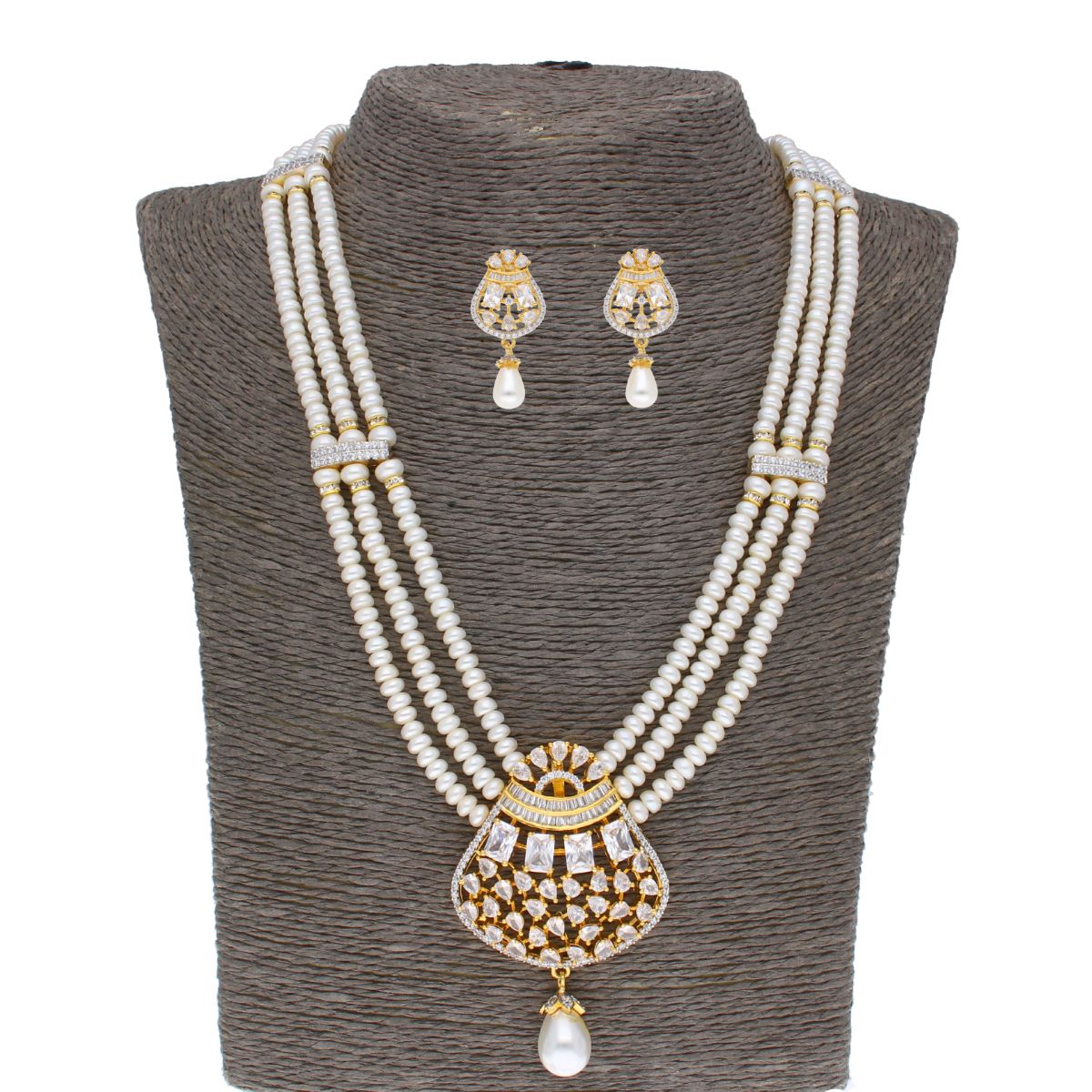 J Pearls Camunda Pearl Set - Real Pearl Jewelry - Distacart