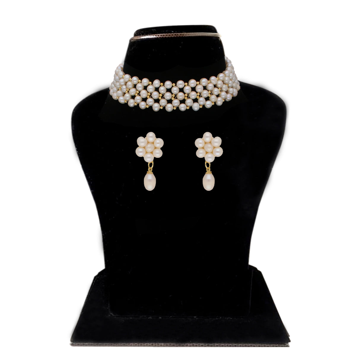 J Pearls Abarna 1 Line Pearl Choker - Real Pearl Jewelry - Distacart