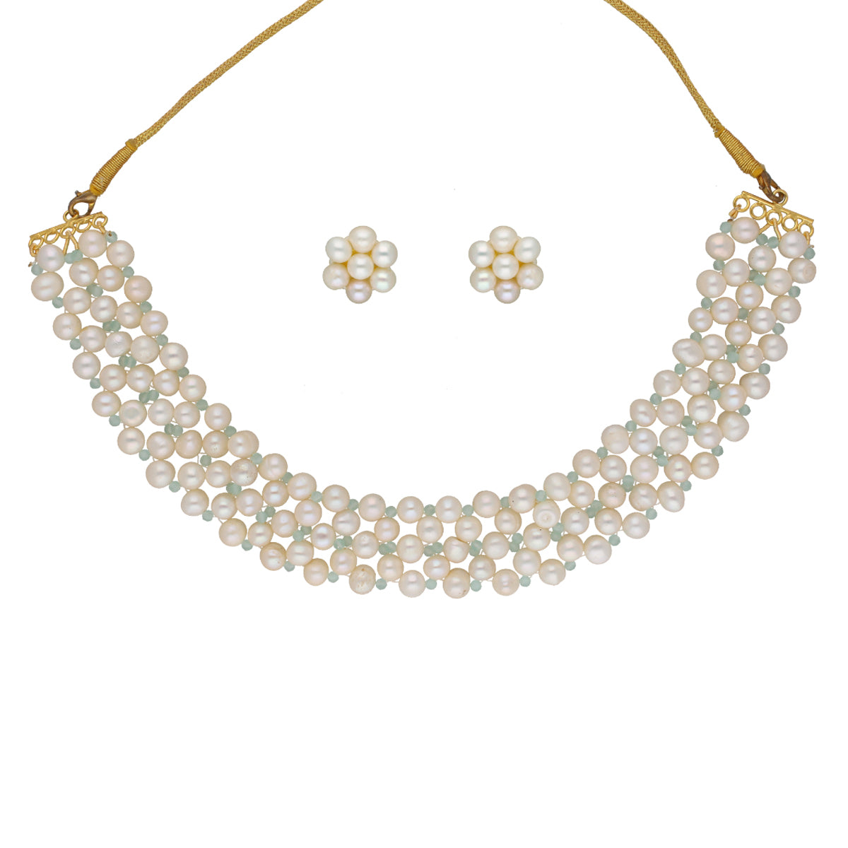 J Pearls Navishka 1 Line Pearl Choker - Real Pearl Jewelry - Distacart