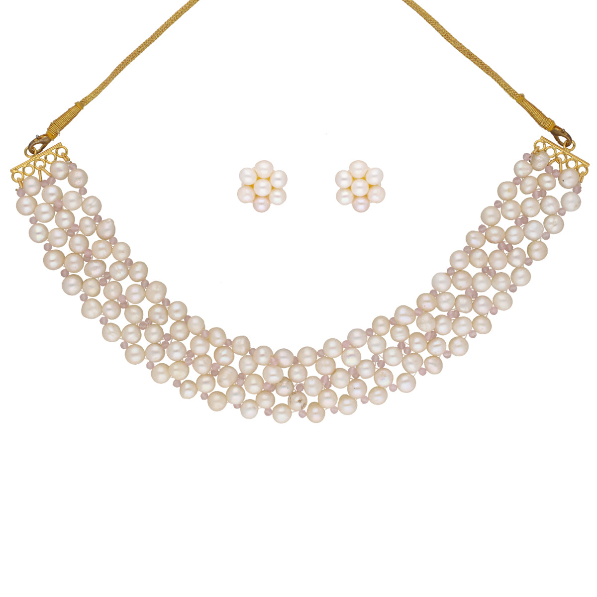 J Pearls Cherry 1 Line Pearl Choker - Real Pearl Jewelry - Distacart