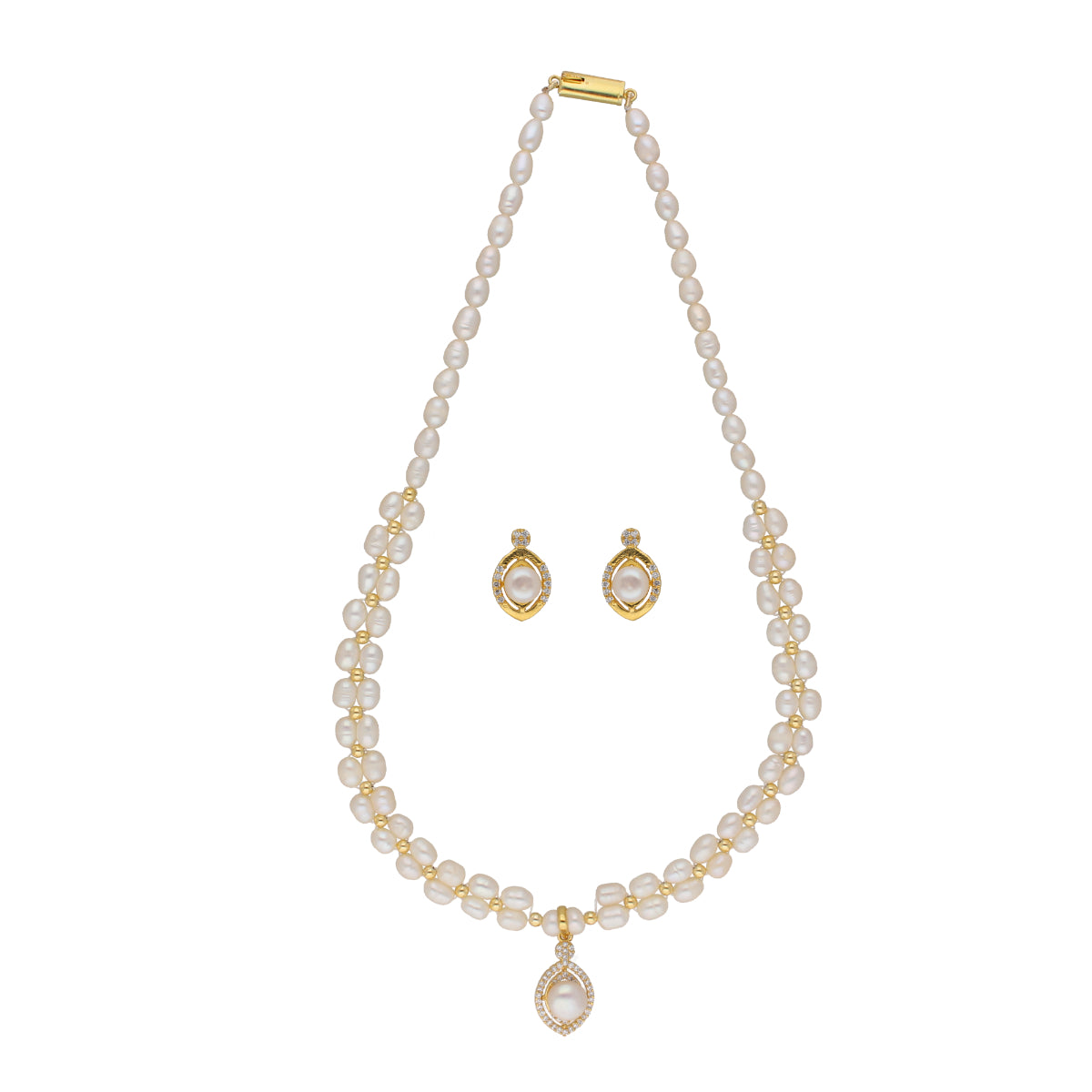 J Pearls Dhena 1 Line Pearl Sets - Real Pearl Jewelry - Distacart