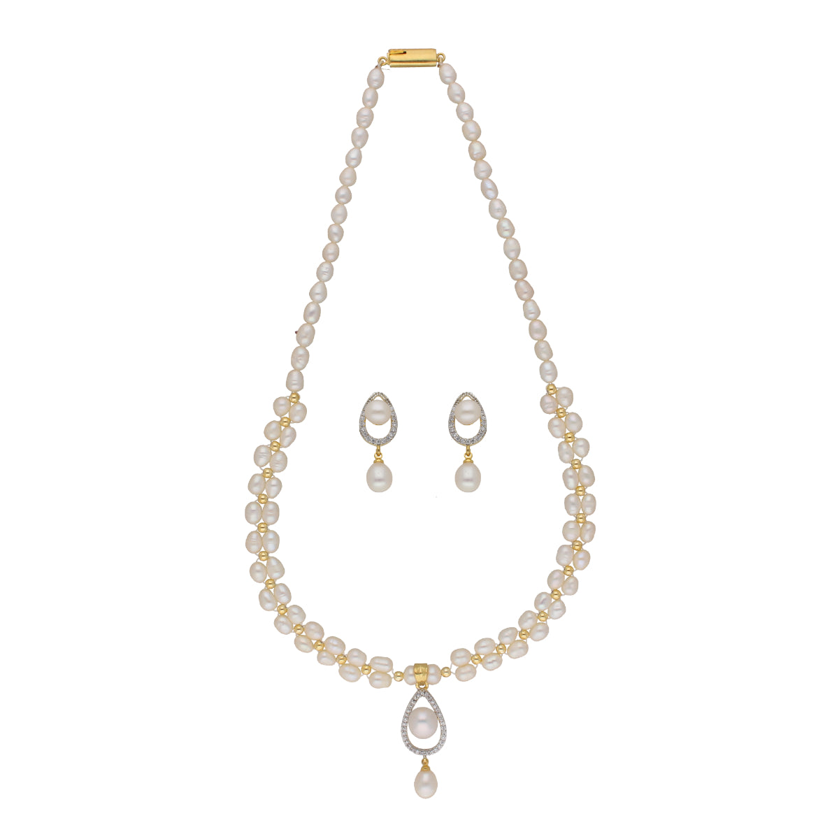 J Pearls Badarika 1 Line Pearl Sets - Real Pearl Jewelry - Distacart