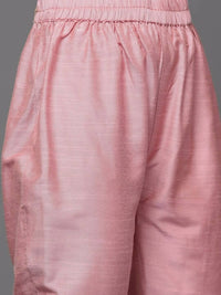 Thumbnail for Varanga Women Pink Yoke Design Dupion Silk Kurta with Trousers & With Dupatta - Distacart