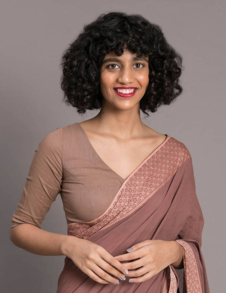 Suta Brown Handloom Pure Cotton Saree - Distacart