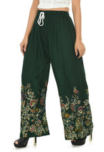 Thumbnail for Mominos Fashion Moeza Reyon Cotton Bottle Green Floral Palazzo