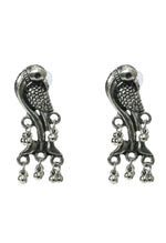 Thumbnail for Mominos Fashion Johar Kamal Oxidised Silver-Plated Brass Finish Peacock Choker For Women (Silver) - Distacart