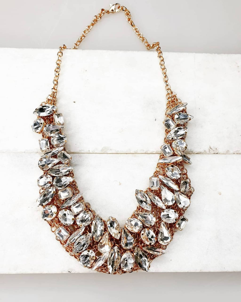 Bling Accessories Glass Statement Crystal Necklace - Distacart