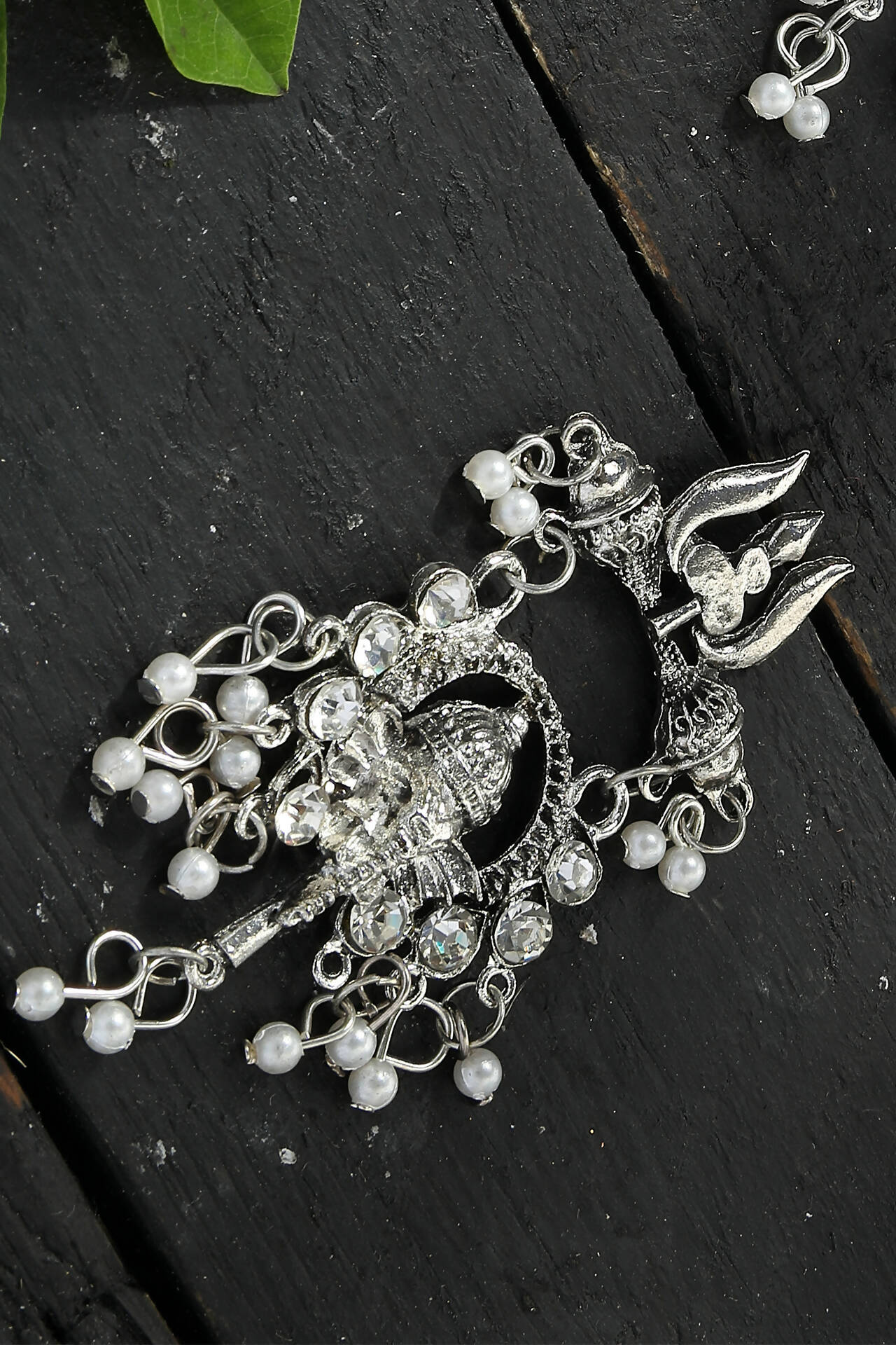 Mominos Fashion Johar Kamal Oxidised Silver-Plated Ganesha Design Necklace Choker Set - Distacart