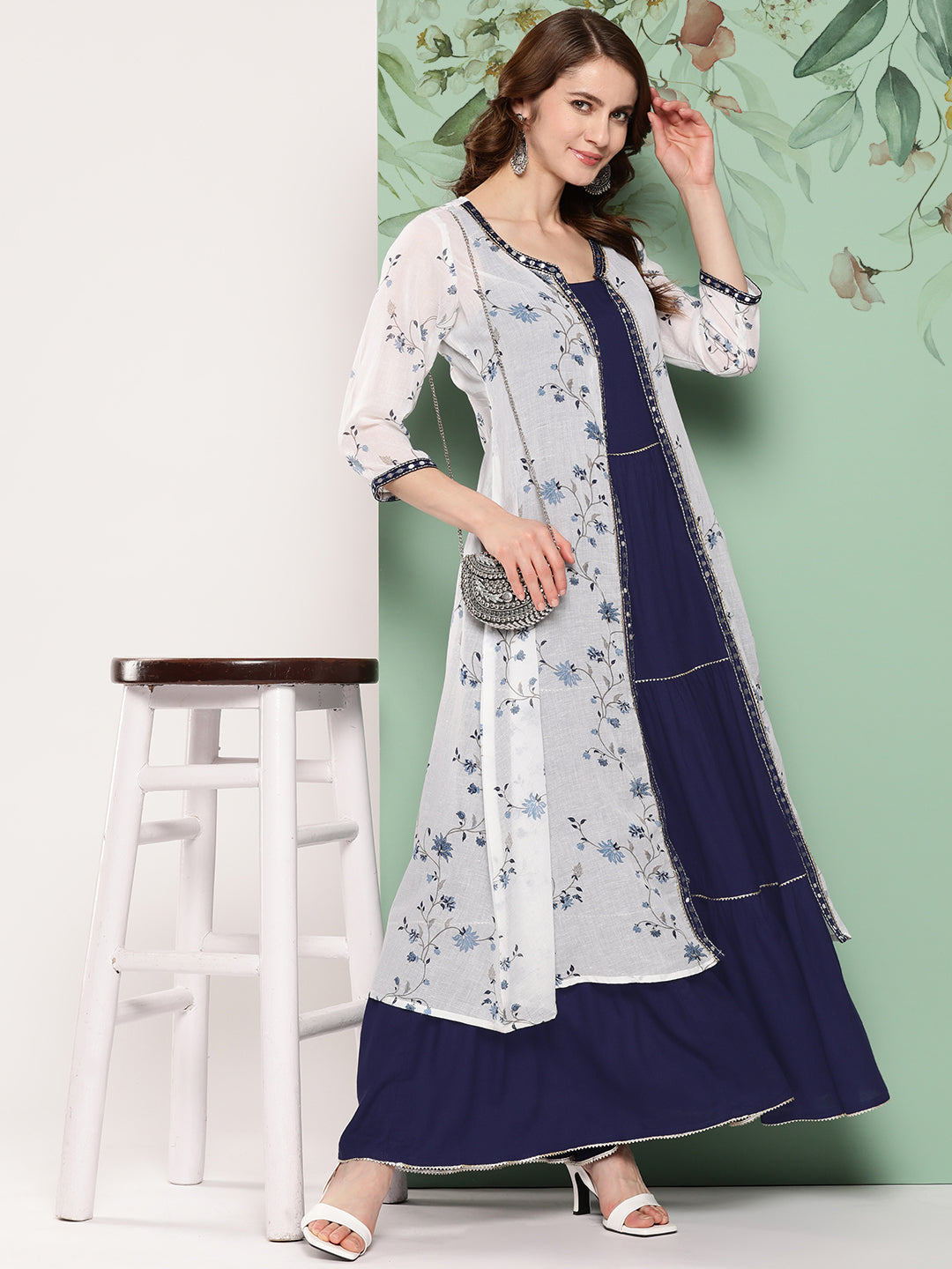 GOLDEN DUCK BY ARTRIDDHS RAYON PRINTED STYLISH LONG GOWN WITH JACKET ONLINE  IN INDIA NEWZEALAND - Reewaz International | Wholesaler & Exporter of  indian ethnic wear catalogs.
