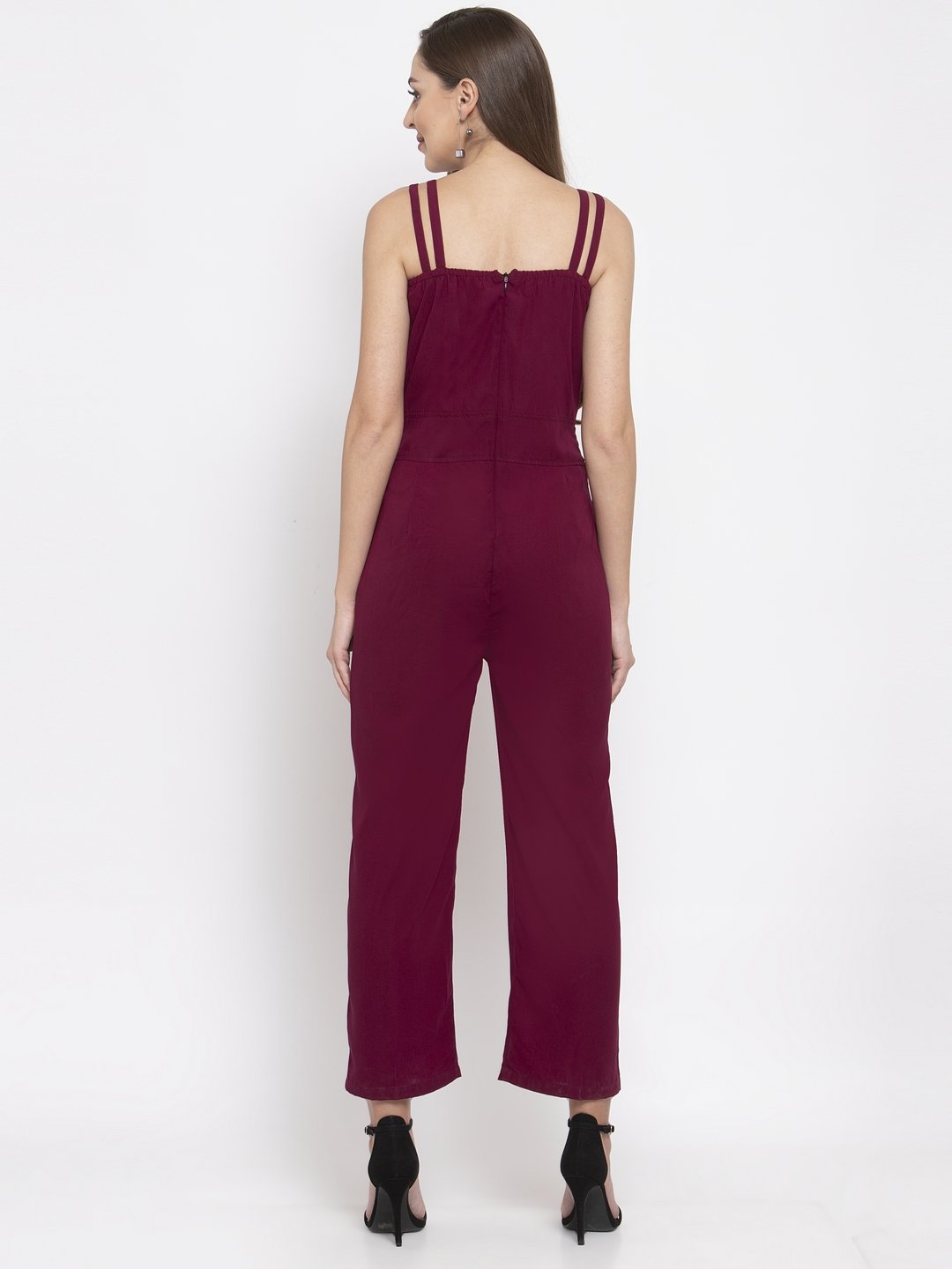 Jompers Women Purple Solid Embellished Jumpsuit - Distacart