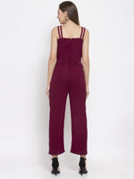 Thumbnail for Jompers Women Purple Solid Embellished Jumpsuit - Distacart
