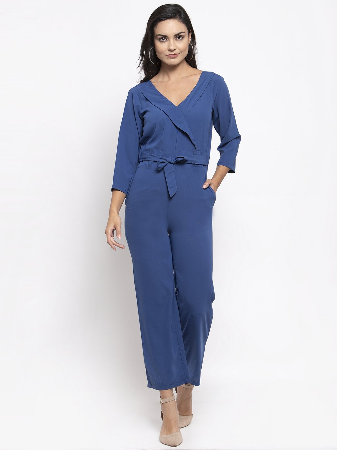 Jompers Women Blue Solid Jumpsuit - Distacart