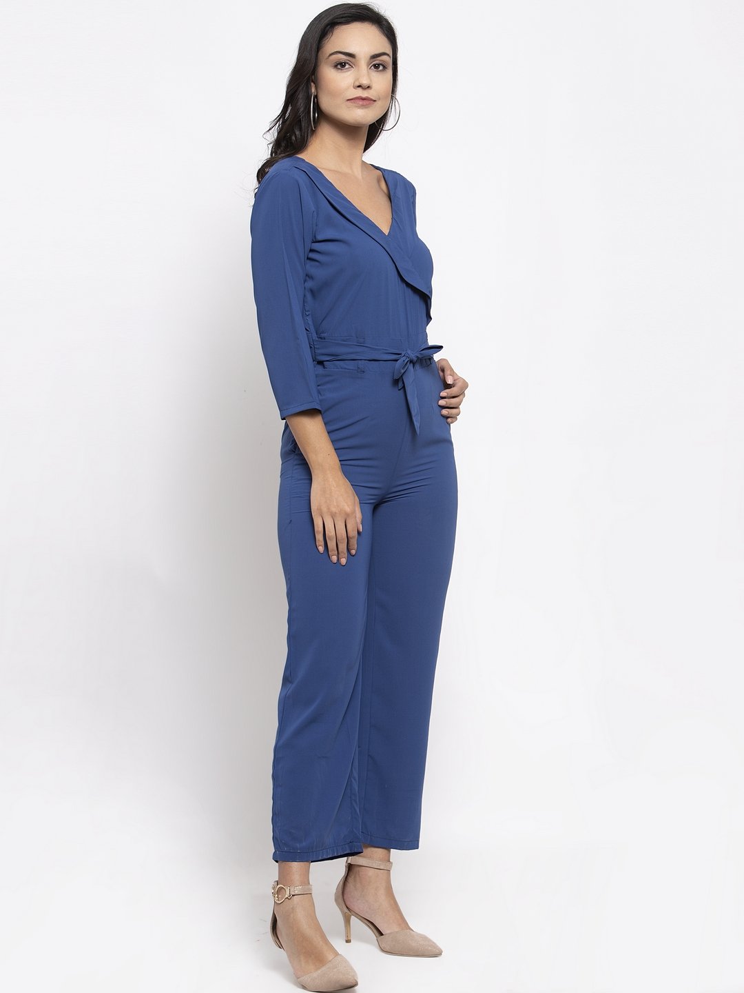 Jompers Women Blue Solid Jumpsuit - Distacart