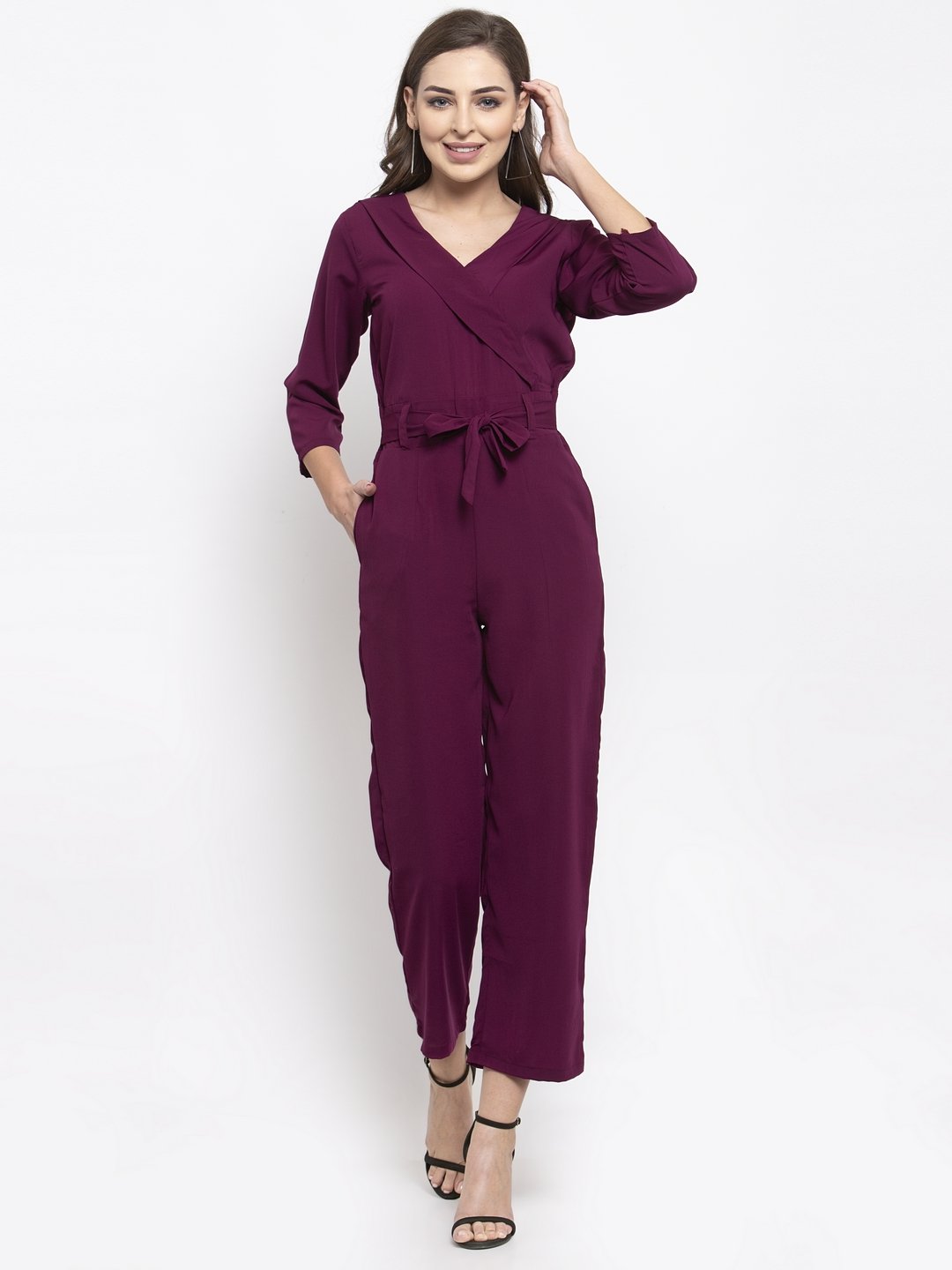 Jompers Women Purple Solid Jumpsuit - Distacart