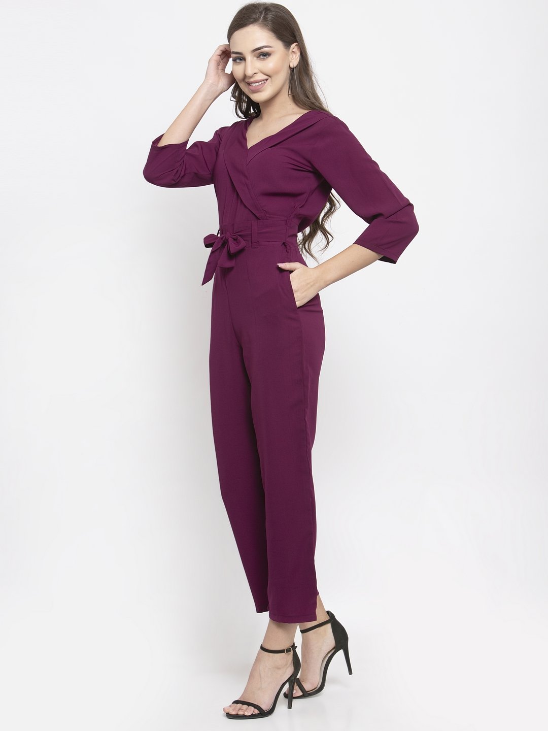 Jompers Women Purple Solid Jumpsuit - Distacart